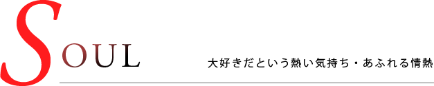 SOUL　大好きだという熱い気持ち・あふれる情熱